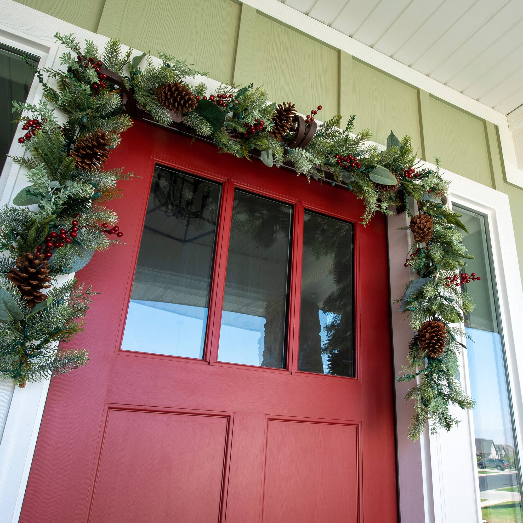 Village Lighting 9ft. Pre-Lit LED Winter Frost Christmas Garland